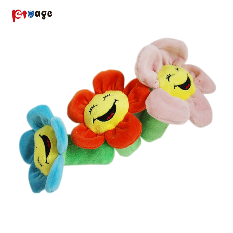 Squeaky Plush Sunflower Dog Toys